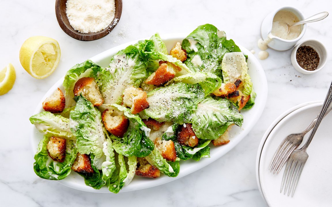 Caesar Salad with Little Gems & Croutons Good Eggs Meal Kits SF Bay